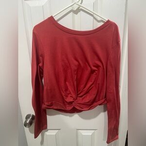 Ruched longsleeve top crop